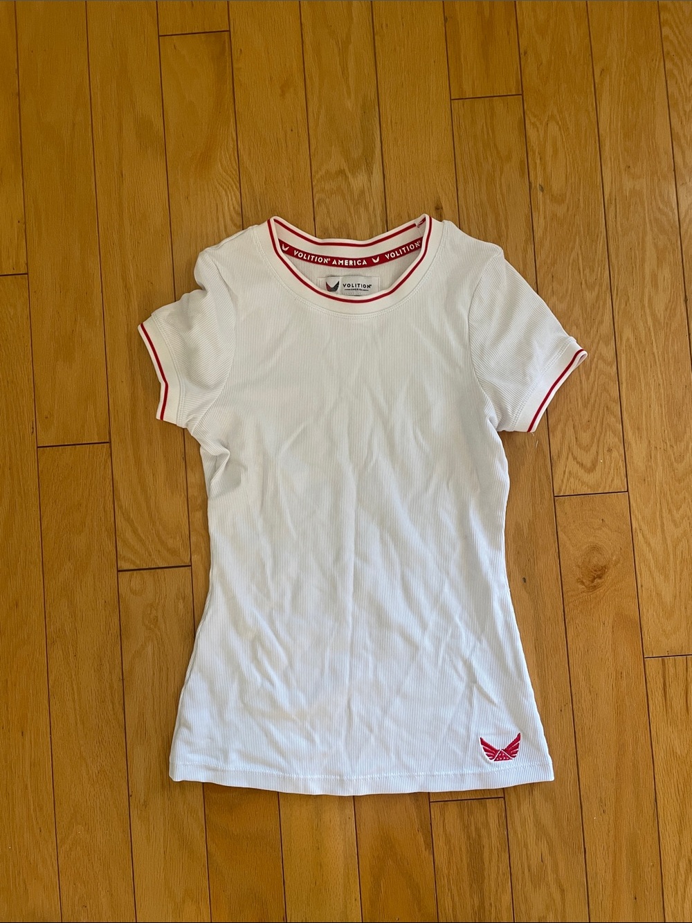 White Ringer Tee with Red Trim